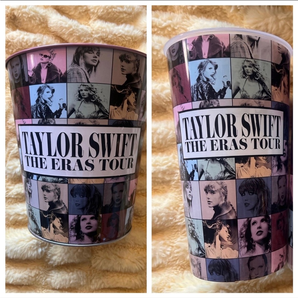 AMC TAYLOR SWIFT METAL BUCKET + CUP + TWO MINI POSTERS ERAS TOUR